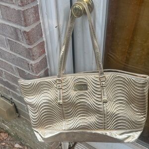Versace Metallic Gold Wave Tote